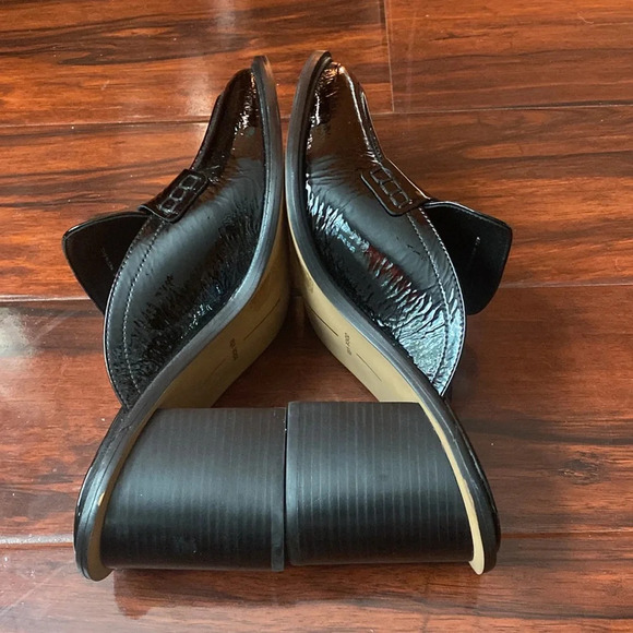 Dolce Vita Mali Heeled Loafer Mule Slide-on Patent Leather Block Heel in Black - Picture 3 of 6